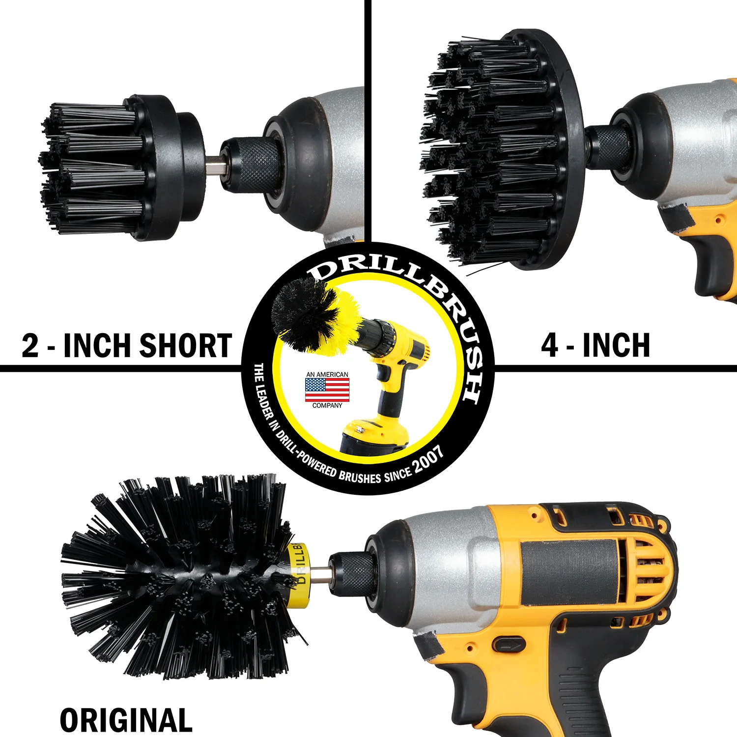 Original, 4in, & 2in Stiff Black Brushes w/ 4in Variety Pads - Grill & Industrial | S-K42O-P4-2WRB-3V-QC-DB - Image 3